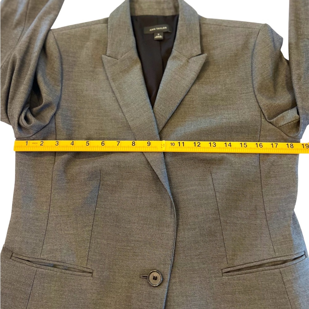 Ann Taylor Structured Blazer Medium Gray Size 10 … - image 7